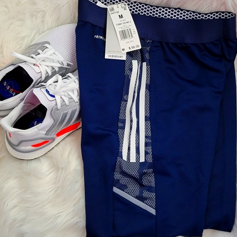 Adidas navy zip ankle athletic pants